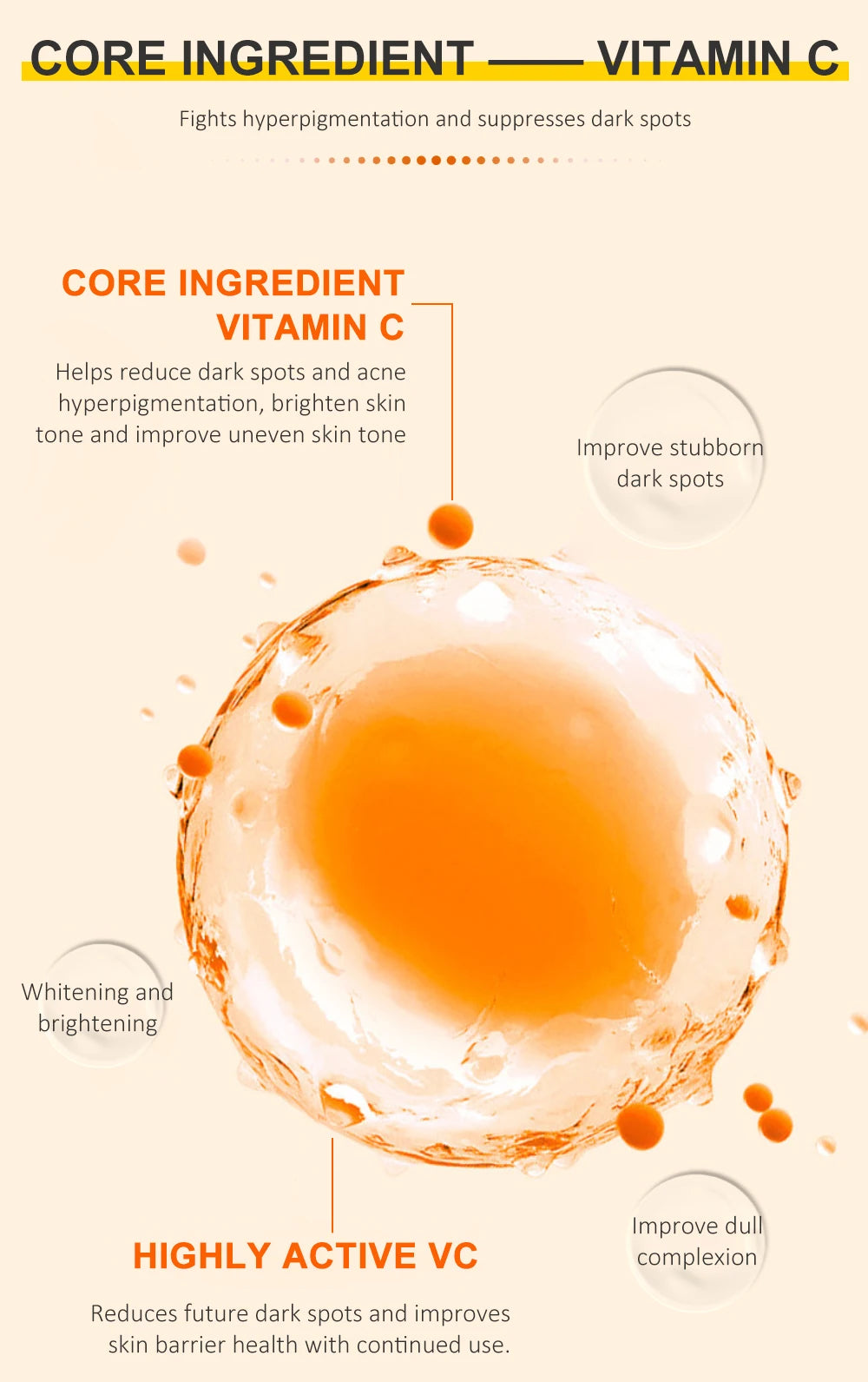 Vitamins Remove Dark Spots Lighten Sun Spots Freckles Melasma Pigmentation Whitening Cream Anti-Aging Brightening Skin Care 40g