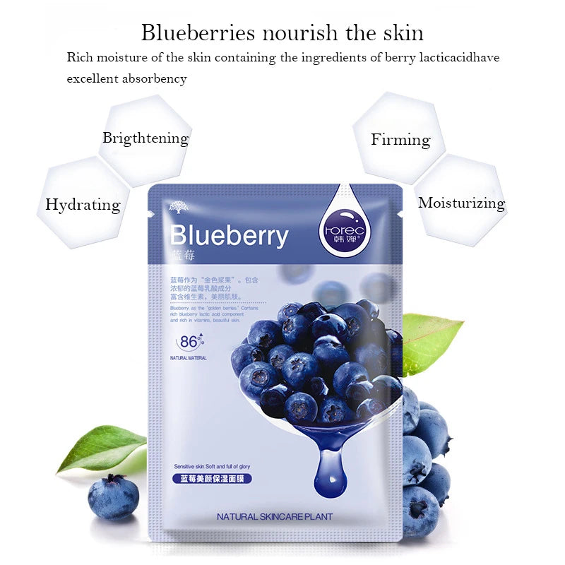 30pcs Fresh Fruits Facial Masks Whitenting skincare Moisturizing Anti Wrinkle Hydrating Korean Face Mask Facial Skin Care