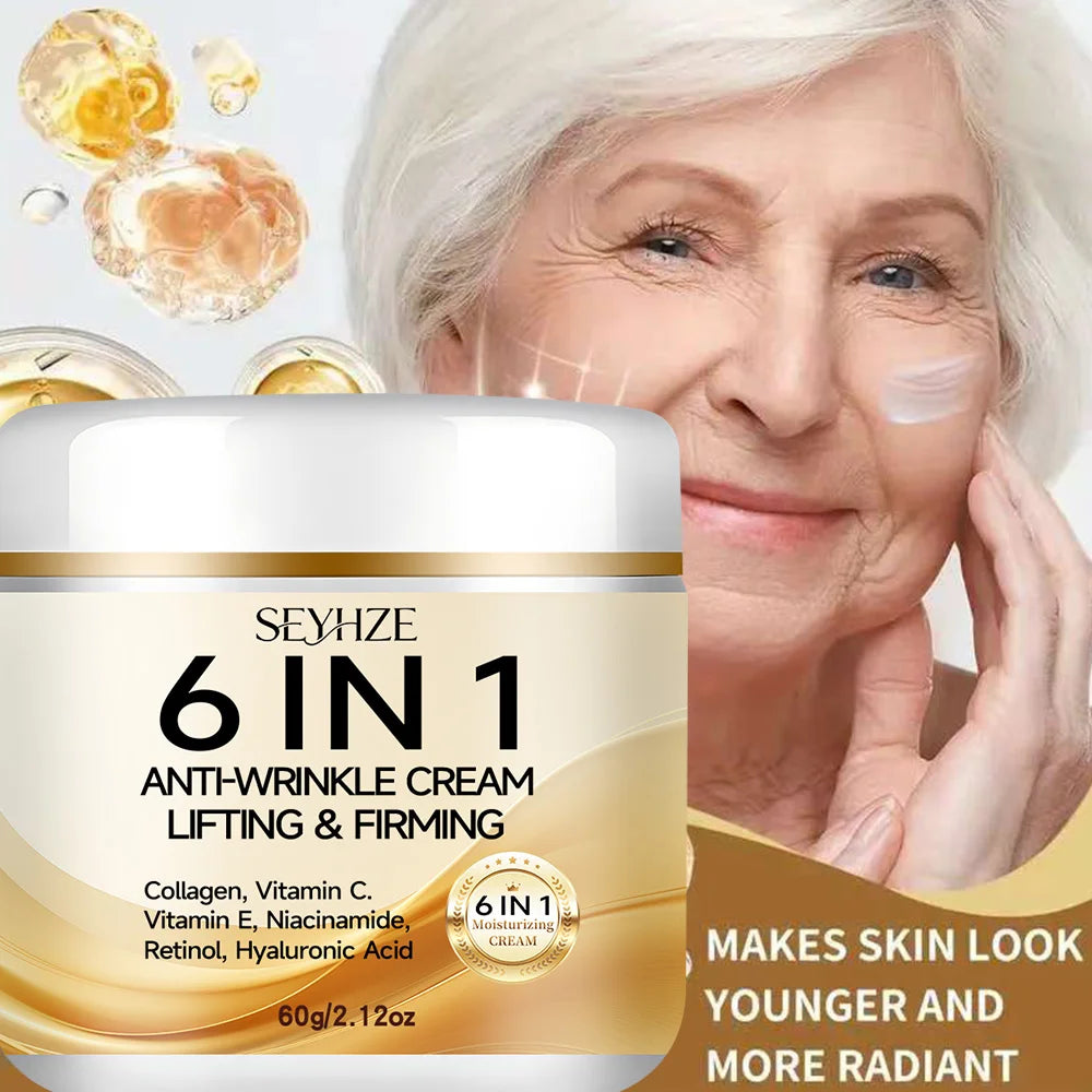 SEYHZE 6-in-1 Instant Firming Lifting Cream Deep Moisturizing Smooth Dry Skin with Retinol VitaminA Collagen Ceramides VC Hyluro