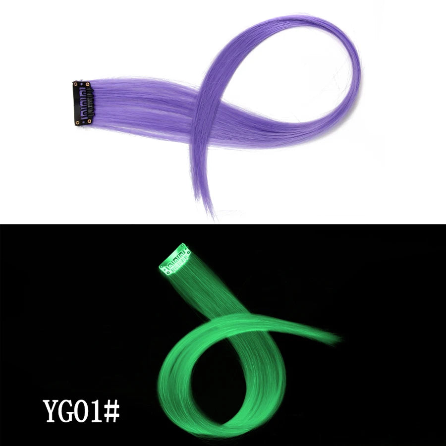 Extensiones de Cabello Sintético con Clip Leeons – Largas Lisas Resistentes al Calor para Mujer