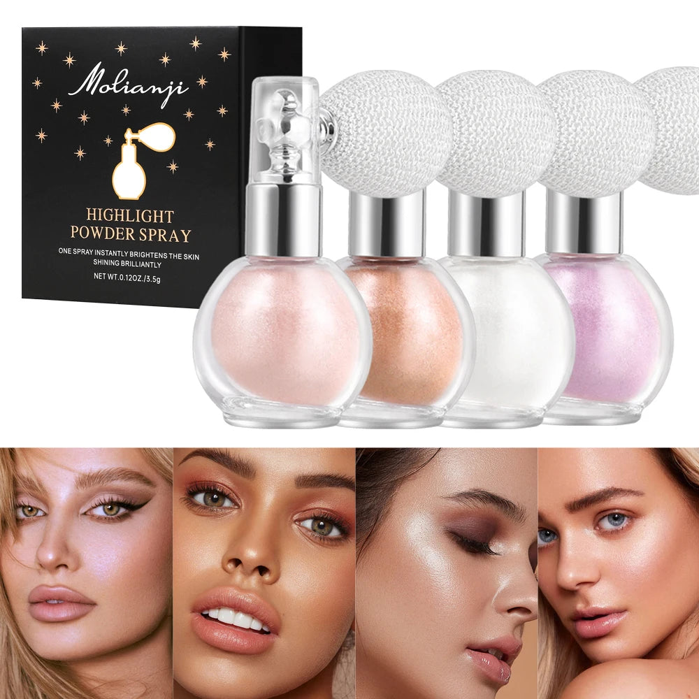 Spray Glitter Brillo Corporal y Facial | Maquillaje Luminoso Efecto Brillante