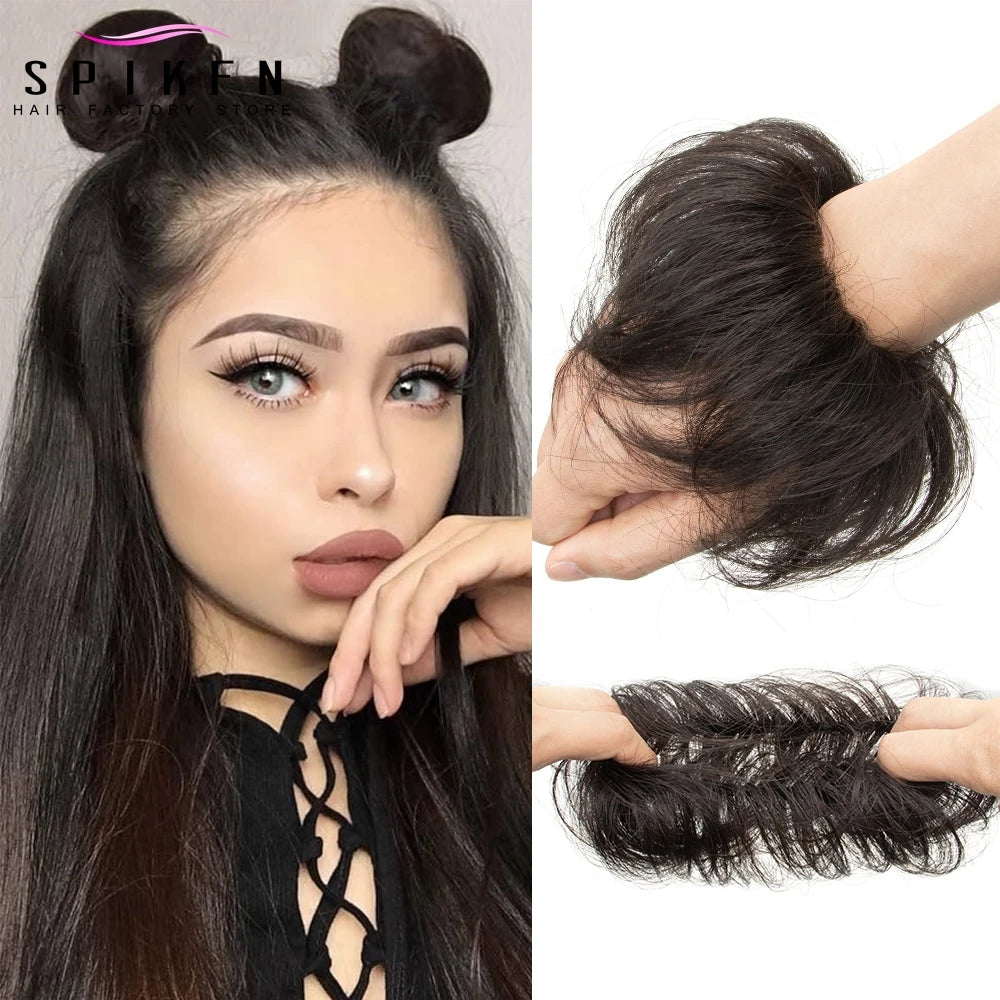 Moño Despeinado de Cabello Humano Remy – Scrunchie Liso con Banda Elástica | Extensión Cola de Caballo para Mujer