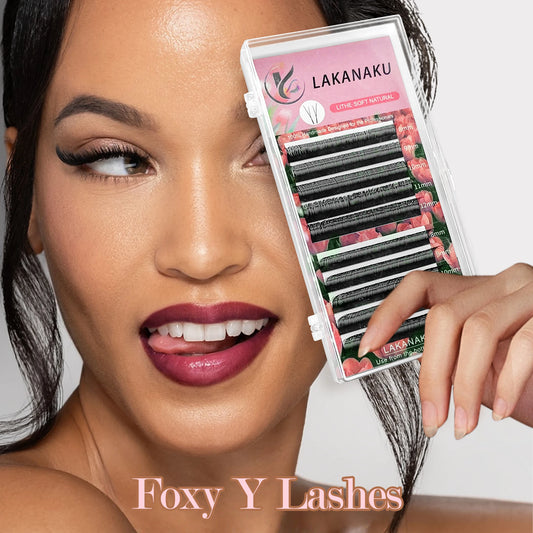 Extensiones Pestañas Foxy Y Fox Eye Fibras Tecnológicas - LAKANAKU Premium Natural Suaves YY Maquillaje