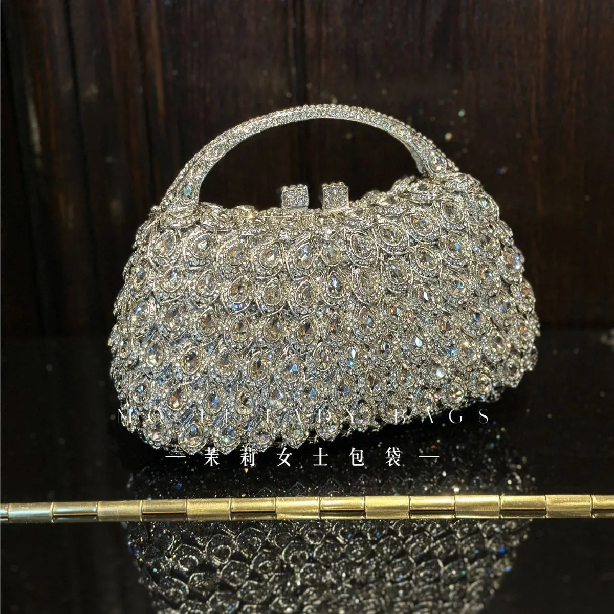 Bolso de Fiesta Brillante con Asa para Mujer