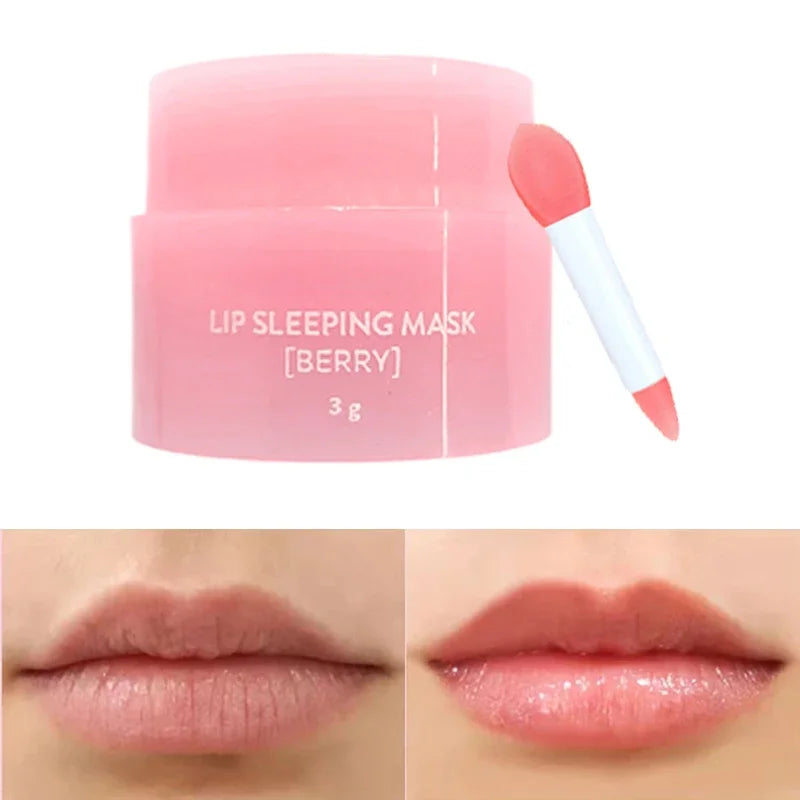 3g Korea Lip Mask Lip Sleep Mask Night Sleeping Lips Care Maintenance Moisturizing Lip Gloss Bleach Cream Lip Balm Strawberry