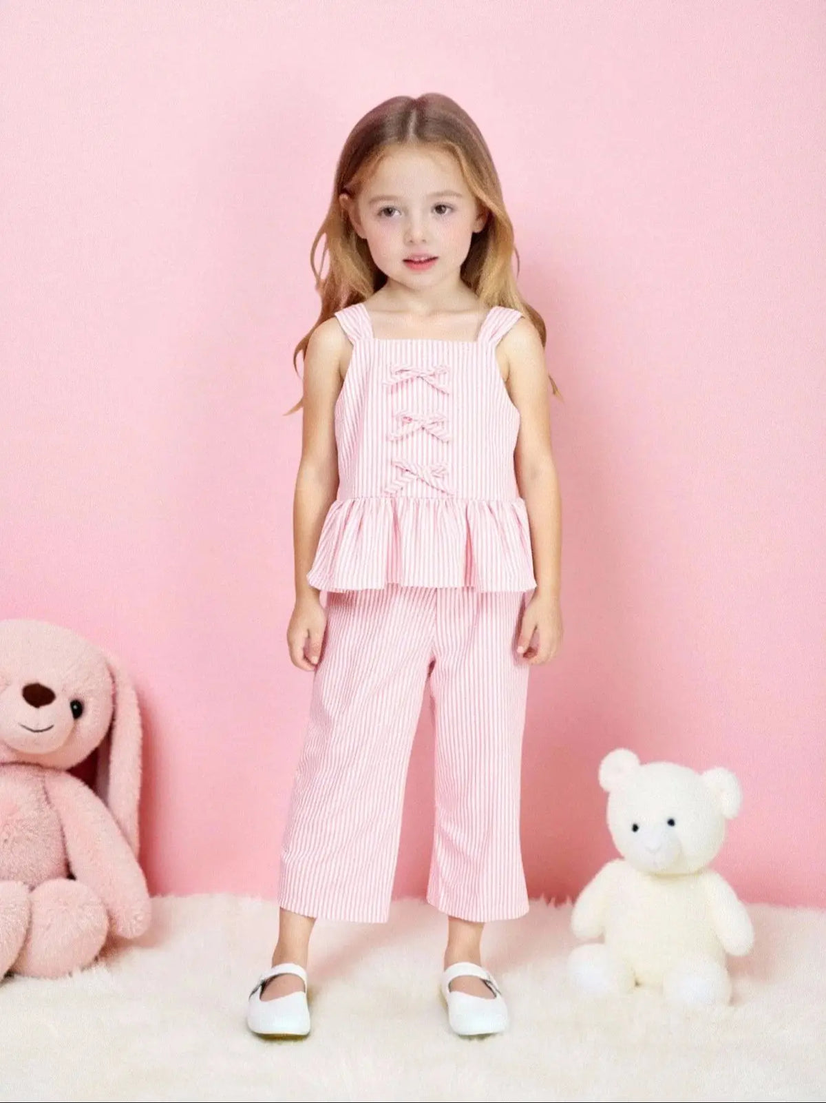 Conjunto de Verano 2 Piezas para Niña | Camisole Rayada + Pantalón Recto
