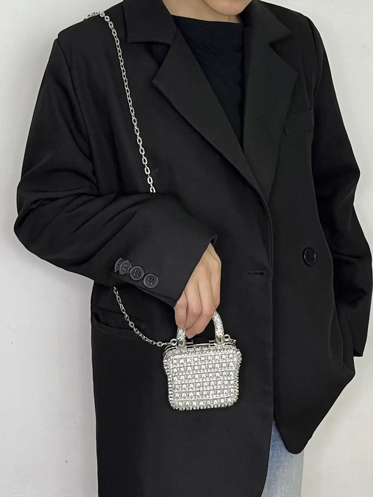 Minibolso de Fiesta Brillante con Cadena para Mujer