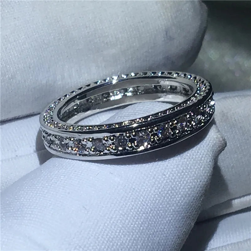 Anillo Delicado Zirconia Pavé Plata 925