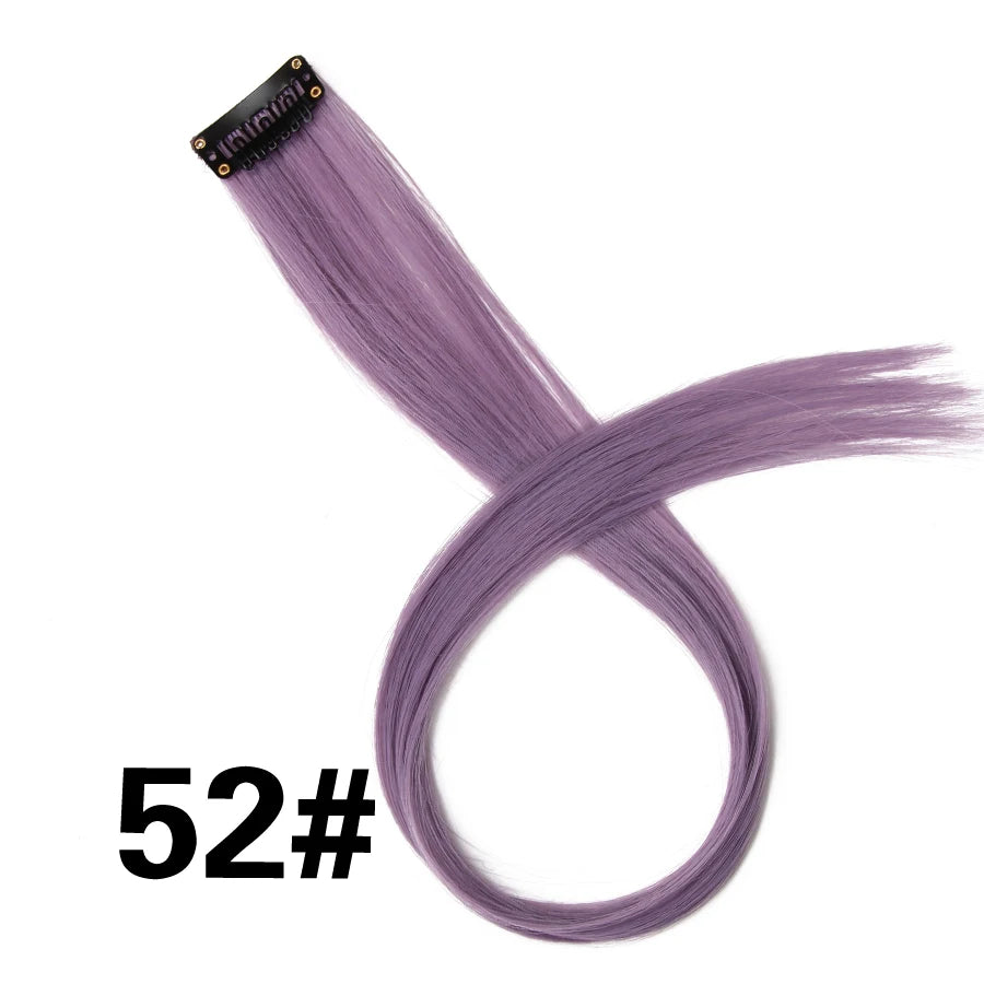 Extensiones de Cabello Sintético con Clip Leeons – Largas Lisas Resistentes al Calor para Mujer