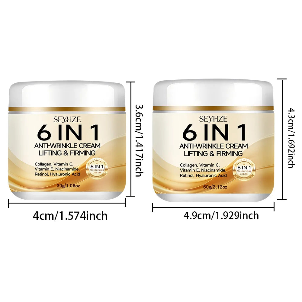 SEYHZE 6-in-1 Instant Firming Lifting Cream Deep Moisturizing Smooth Dry Skin with Retinol VitaminA Collagen Ceramides VC Hyluro