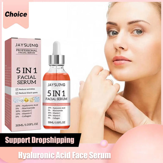 Sérum Facial 5 en 1 Jaysuing – Ácido Hialurónico, Vitamina C, Colágeno y Niacinamida 30ml