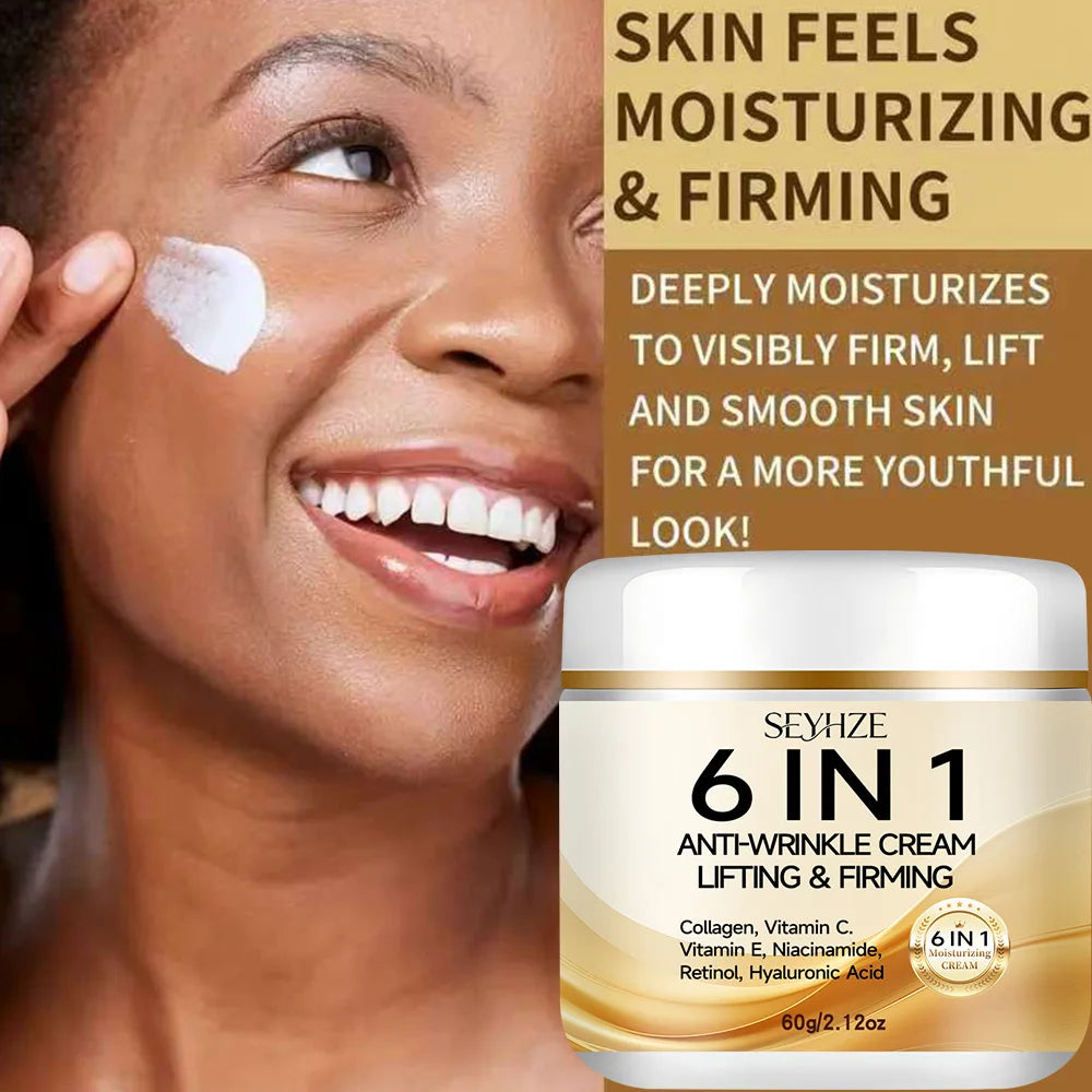 SEYHZE 6-in-1 Instant Firming Lifting Cream Deep Moisturizing Smooth Dry Skin with Retinol VitaminA Collagen Ceramides VC Hyluro