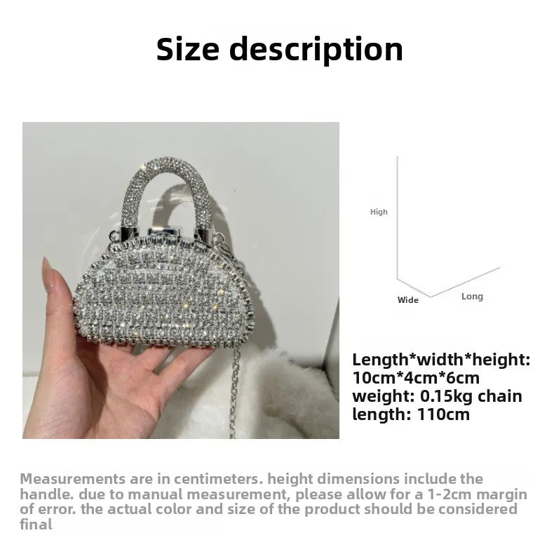 Minibolso de Fiesta Brillante con Cadena para Mujer