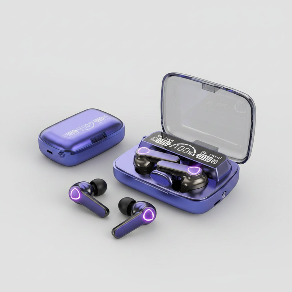 Audífonos Bluetooth Inalámbricos M19 | In-Ear Deportivos con Display LED