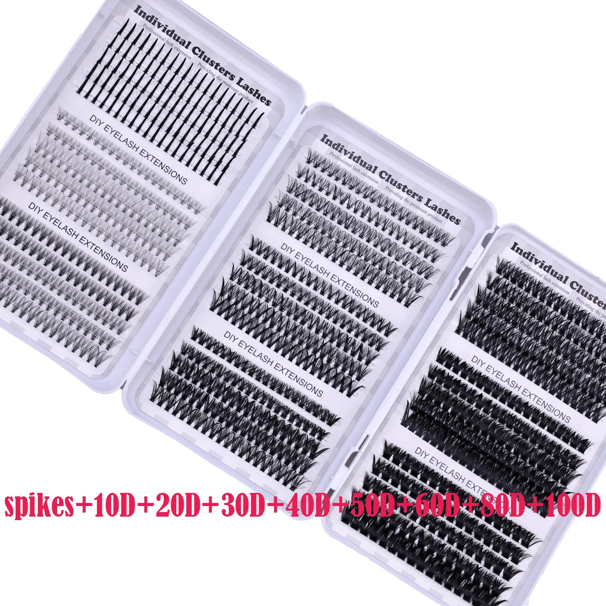 60row DIY Lash Extension Kit Clusters Individual Eyelashes Kit Mix Styles 10-18mm with Bond and Seal Eye Makeup Tool