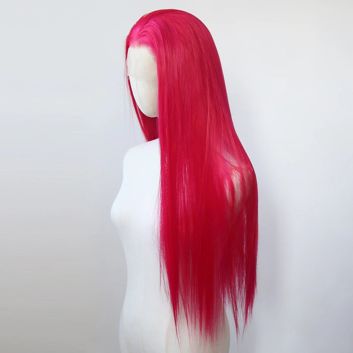 Peluca Rosa Pink Lace Front Sintética | Larga Lisa Pre-Peinada Cosplay