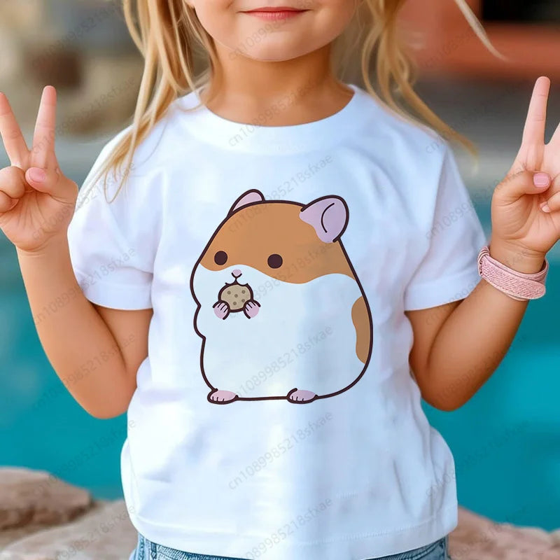I Love My Hamster Best Hamster Mom Ever Boys & Girls White Tshirt Cartoon Fashion Funny Print T-shirt Kids Summer O-Neck To
