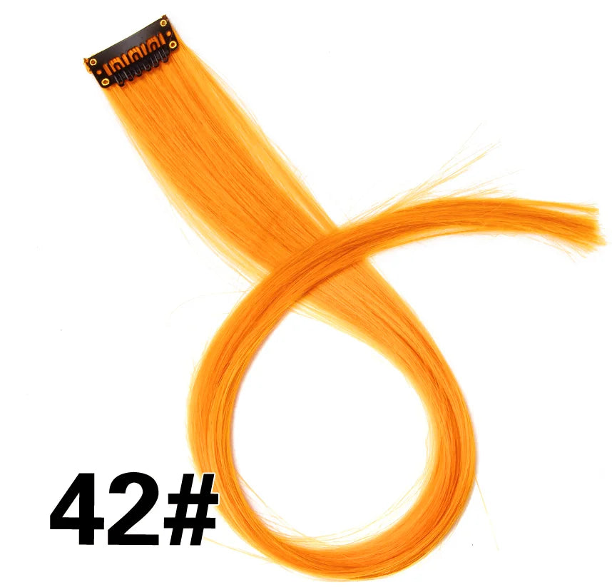 Extensiones de Cabello Sintético con Clip Leeons – Largas Lisas Resistentes al Calor para Mujer