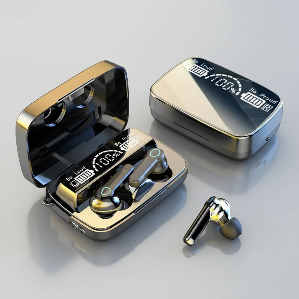 Audífonos Bluetooth Inalámbricos M19 | In-Ear Deportivos con Display LED