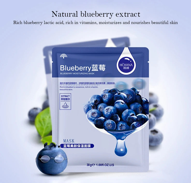 30pcs Fresh Fruits Facial Masks Whitenting skincare Moisturizing Anti Wrinkle Hydrating Korean Face Mask Facial Skin Care