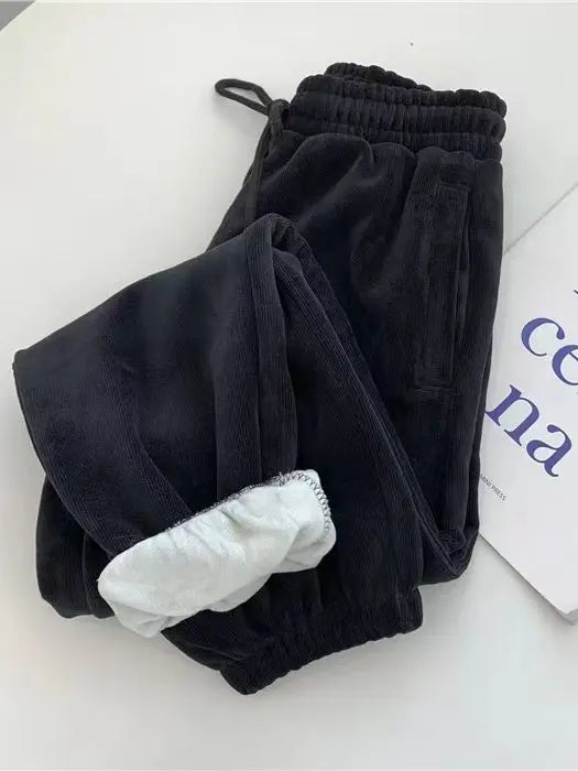 Pantalones Deportivos Casuales Mujer | Joggers Abrigados con Forro Polar