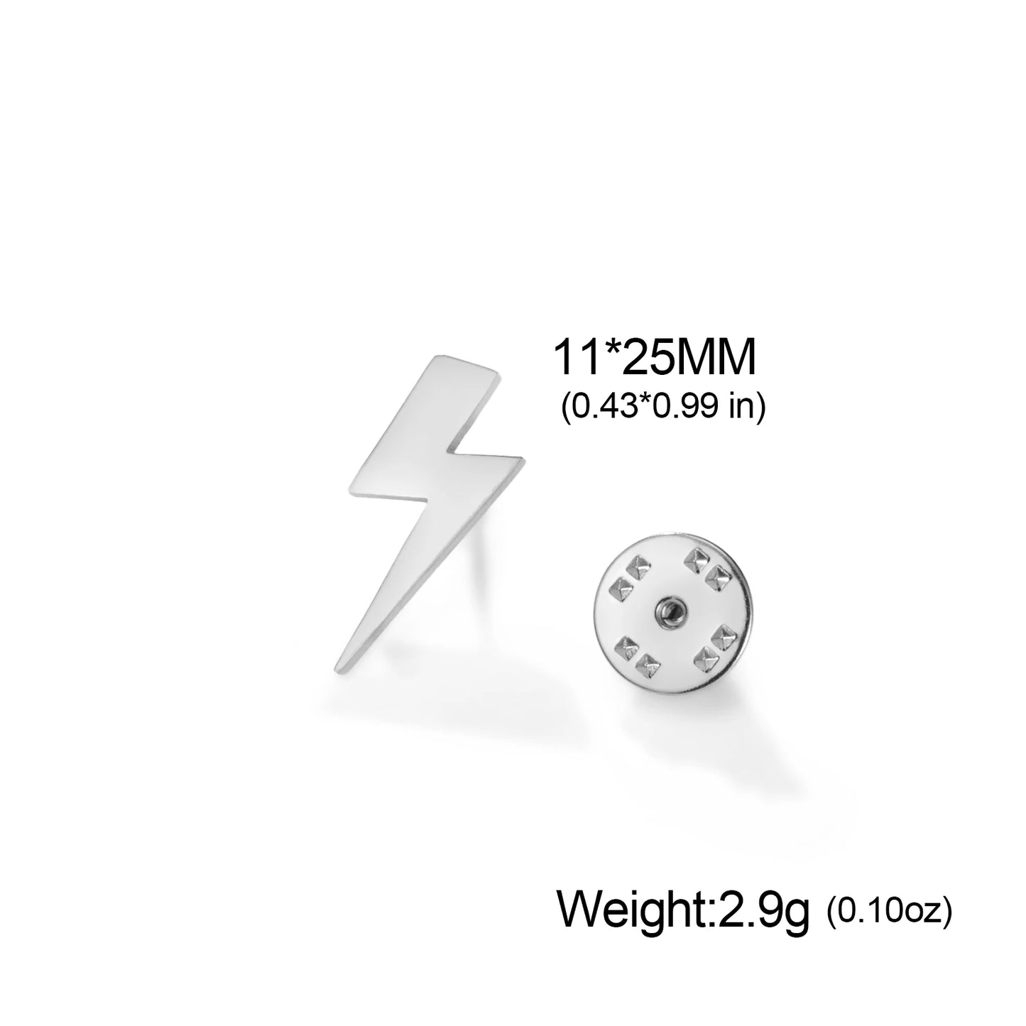 Broche Pin Rayo Mini Acero Inoxidable Unisex
