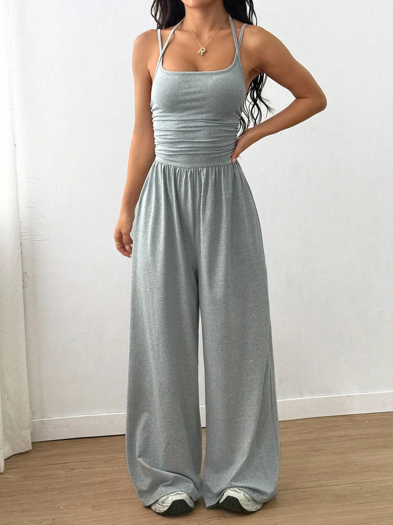 Jumpsuit Casual de Pierna Ancha con Tirantes | Moda Verano