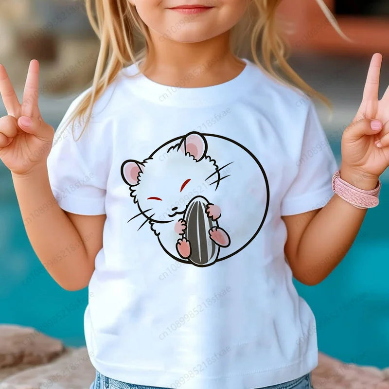 I Love My Hamster Best Hamster Mom Ever Boys & Girls White Tshirt Cartoon Fashion Funny Print T-shirt Kids Summer O-Neck To