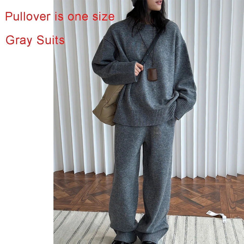 Conjunto Suéter 50% Lana y Pantalón Tejido Mujer