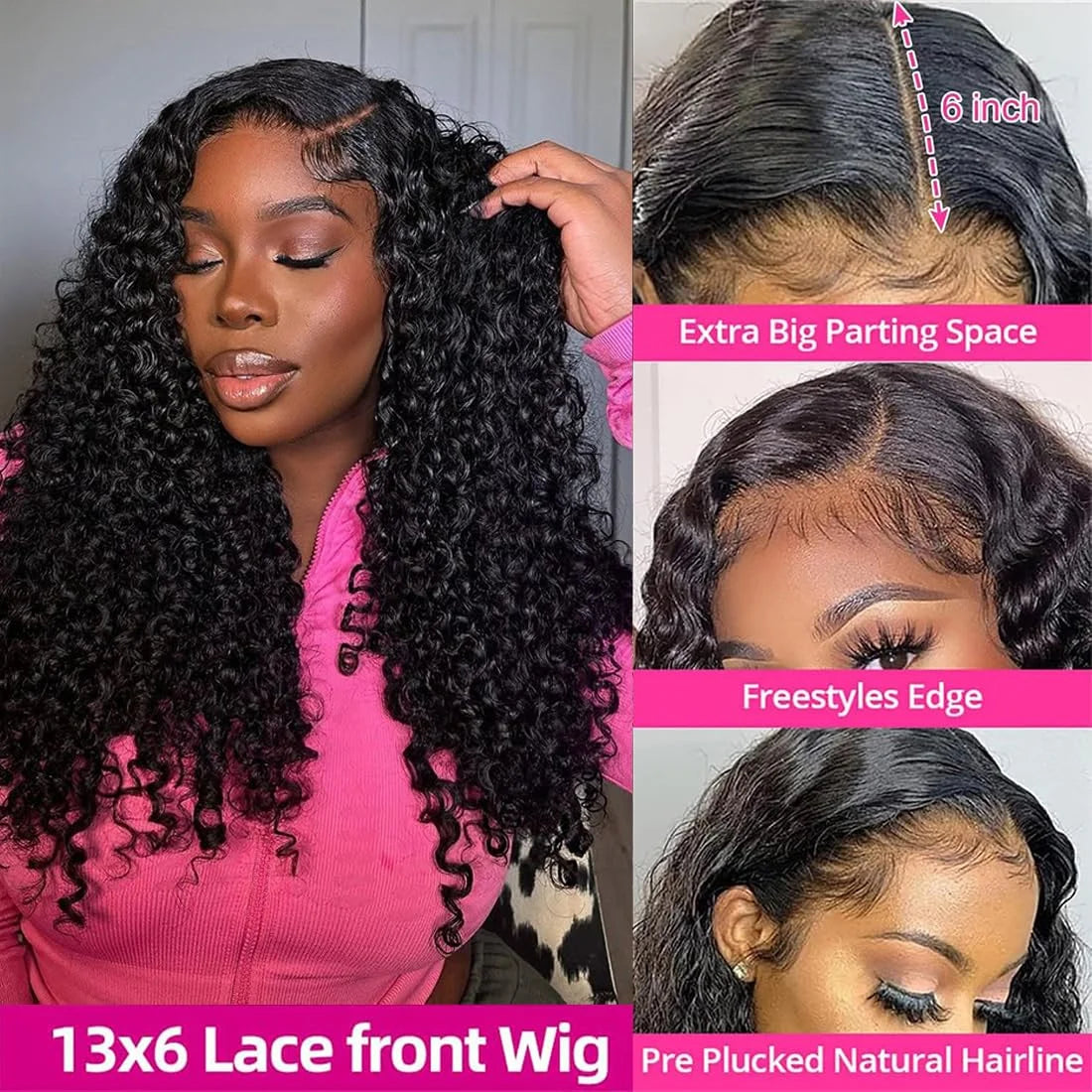 Peluca Water Wave 13x6 HD Lace Front 250% Densidad | Cabello Humano Glueless