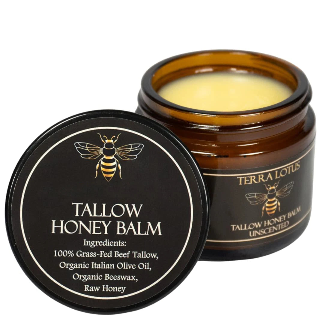 Tallow & Manuka Honey Cream 60g - Rich Nourishing Hydration, Repairs & Soothes Dry Skin, Protective Moisturizer