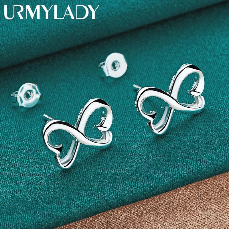Set Joyería Plata 925 San Valentín Mujer - Anillo Collar Aretes Diseño Creativo Regalo Fiesta Boda