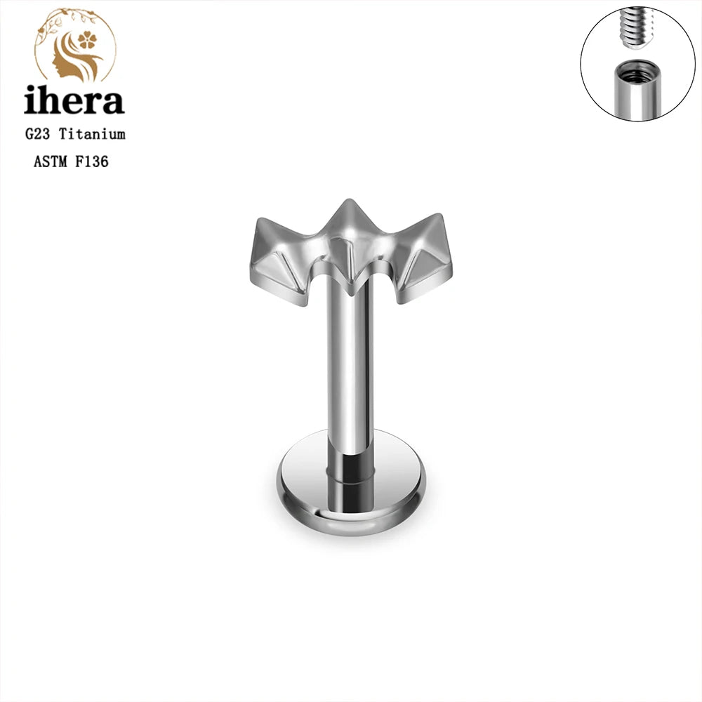 Piercing de Titanio ASTM F136 Caballito de Mar y Corazón - 16G Labret para Cartílago