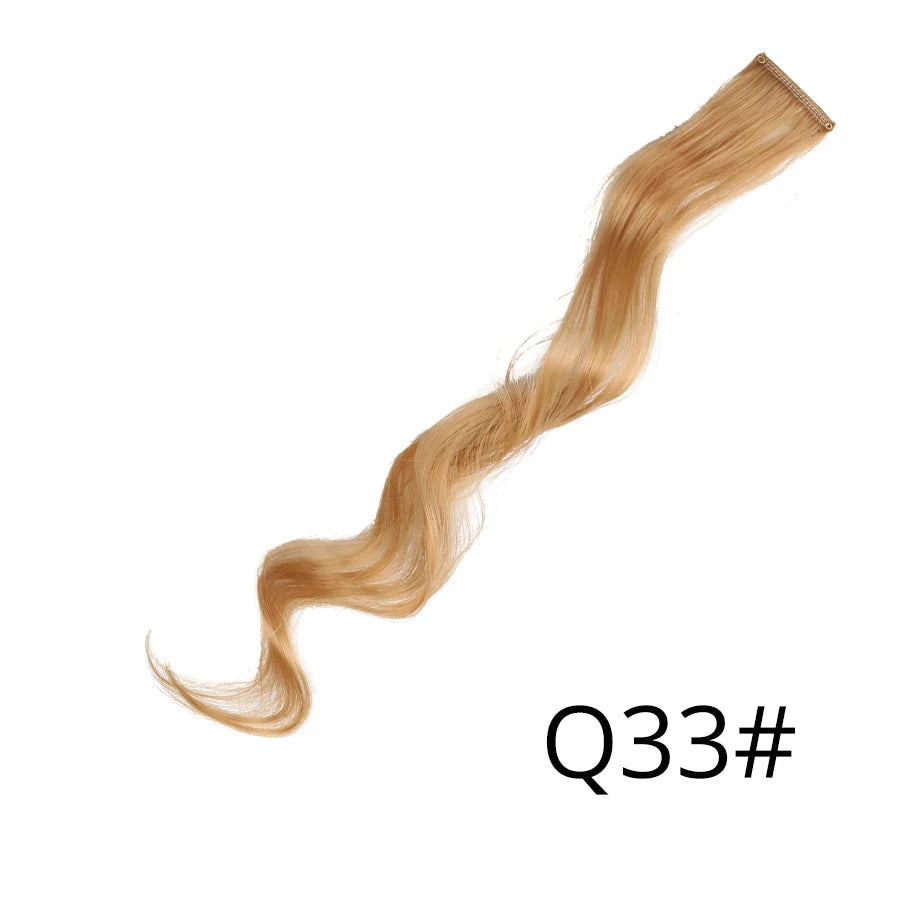 Extensiones de Cabello Sintético con Clip Leeons – Largas Lisas Resistentes al Calor para Mujer