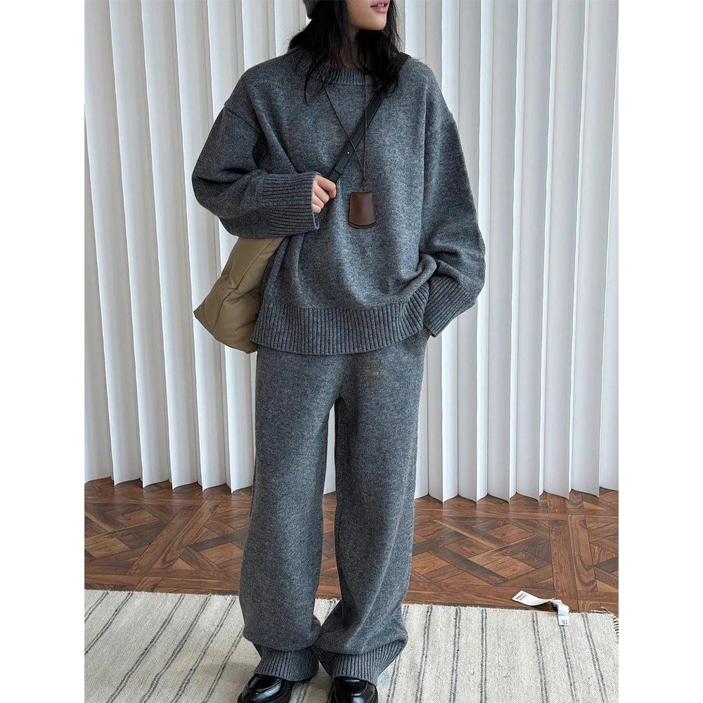 Conjunto Suéter 50% Lana y Pantalón Tejido Mujer