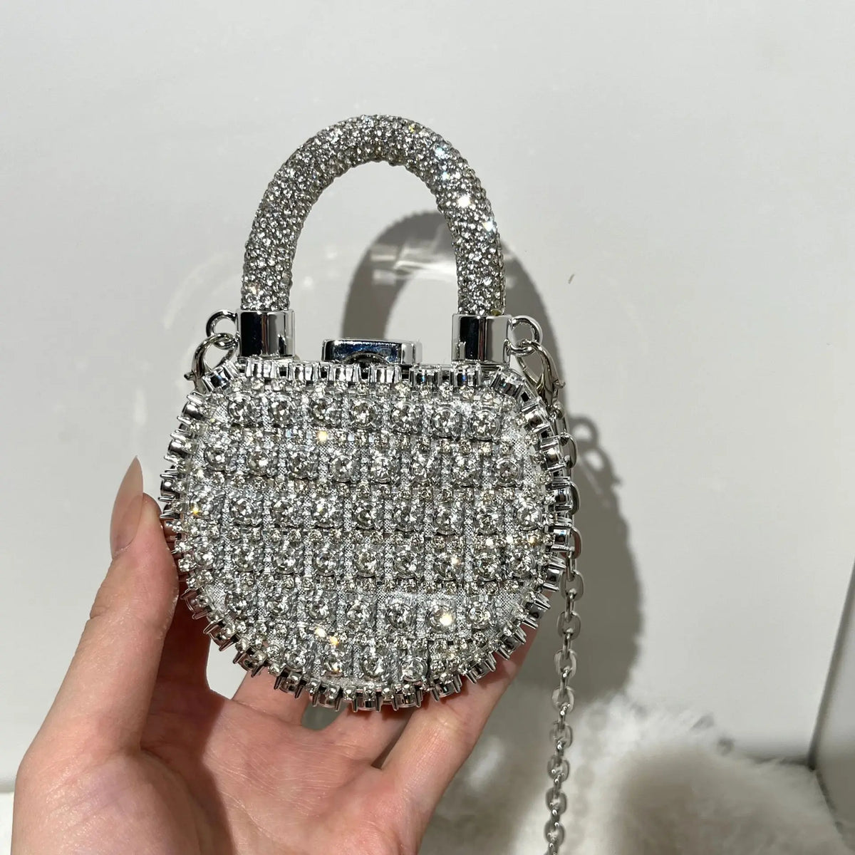 Minibolso de Fiesta Brillante con Cadena para Mujer