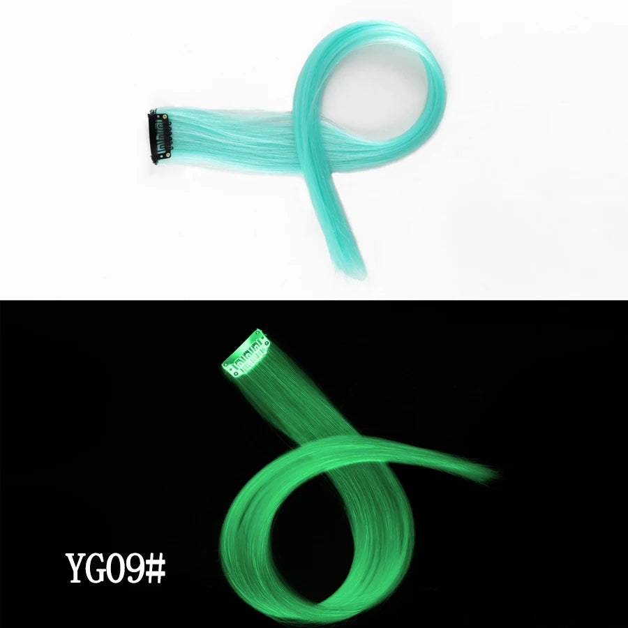Extensiones de Cabello Sintético con Clip Leeons – Largas Lisas Resistentes al Calor para Mujer
