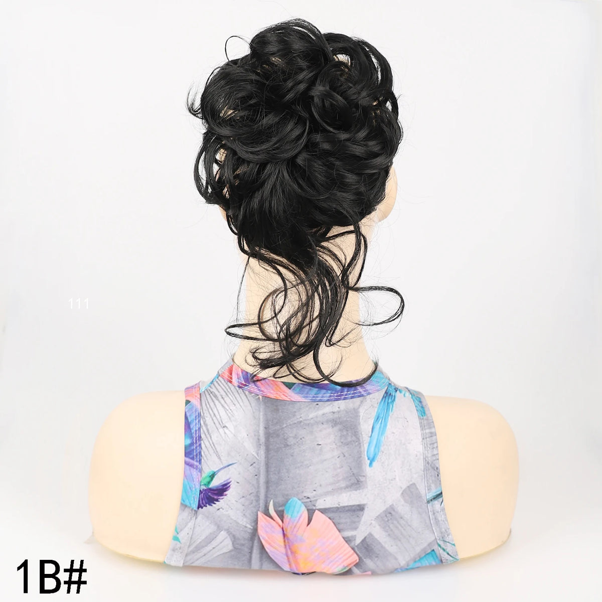 Moño Rizado Despeinado Sintético con Banda Elástica – Chignon Updo Rápido | Accesorio de Cabello para Mujer