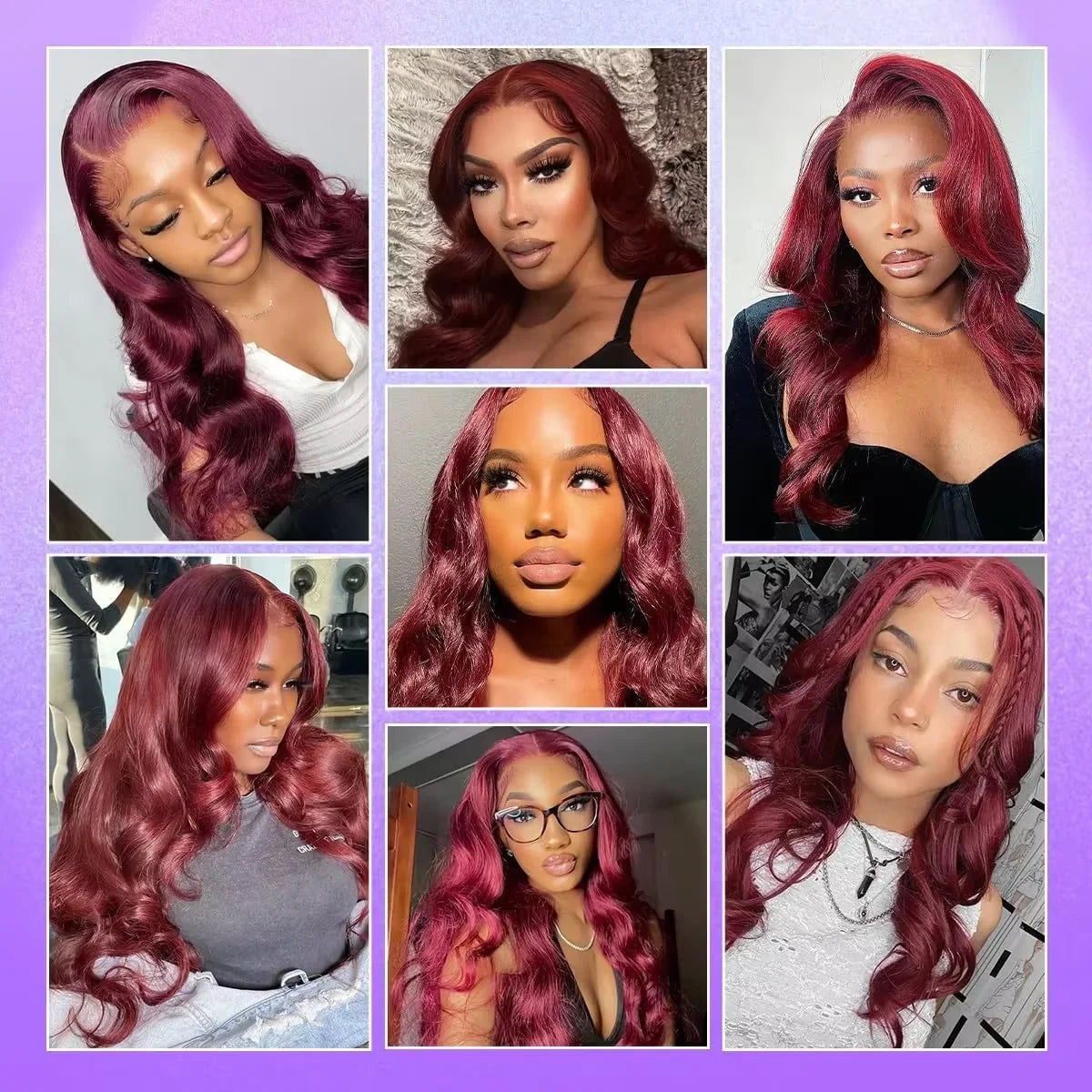 Peluca Burgundy HD Lace Front 13x4 | Cabello Humano Ondulado