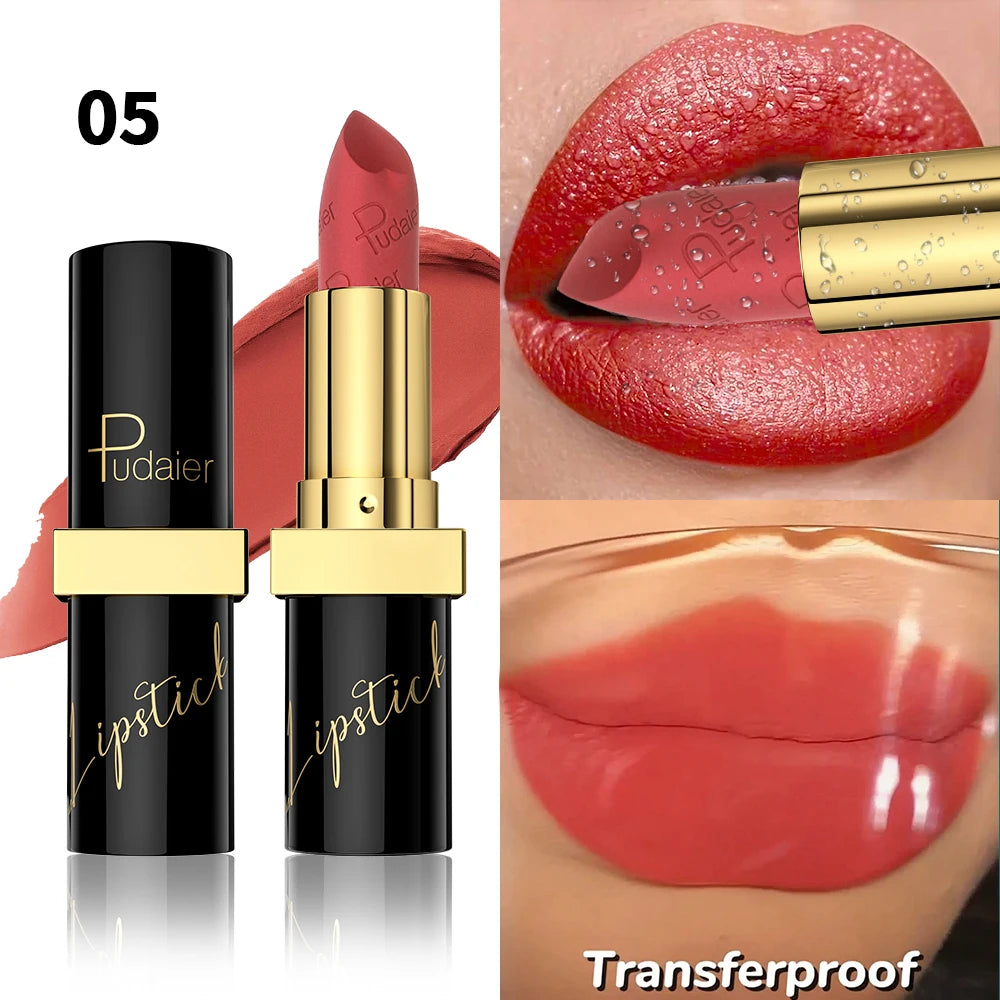 Labial Mate Velvet Pudaier Larga Duración Waterproof – Acabado Suave Rosa