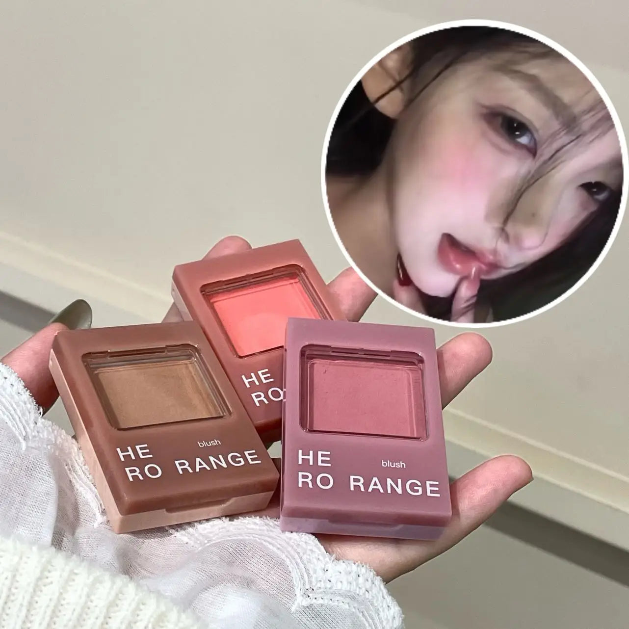 Rubor Mousse Mate Rosa Morado Polvo Suave Baja Saturación - Paleta Colorete Natural Durazno Crema Maquillaje