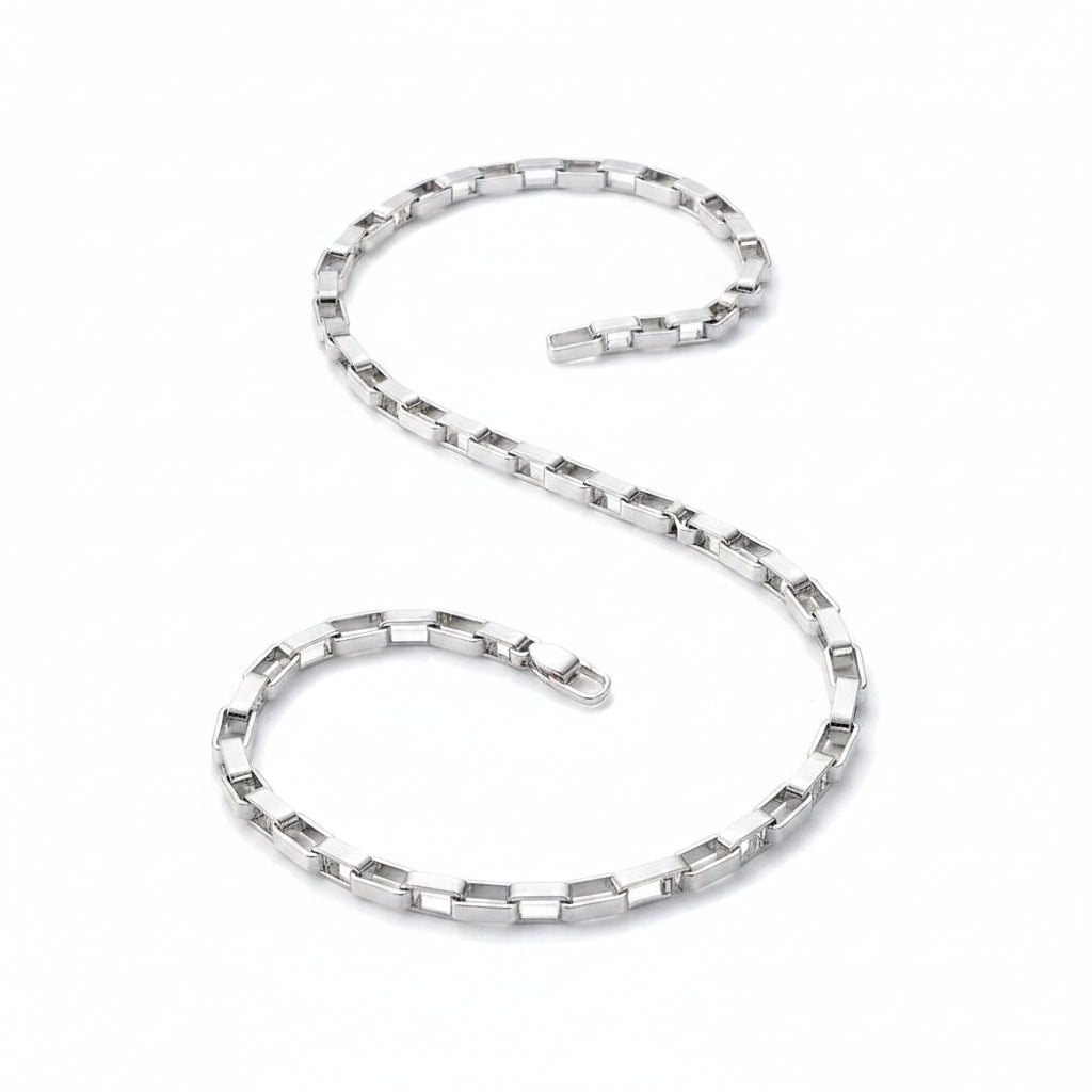 Set Joyería Plata 925 Cadena Caja 5MM Pulsera Collar Hombre Mujer - Accesorios Fiesta Boda Regalo Moda