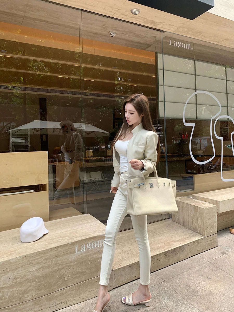 Sexy High Waist Slim Fit Jeans Women's Butt Enhancing Cotton Stretch Denim High Waist Nine Point Pants Spring Autumn Winter