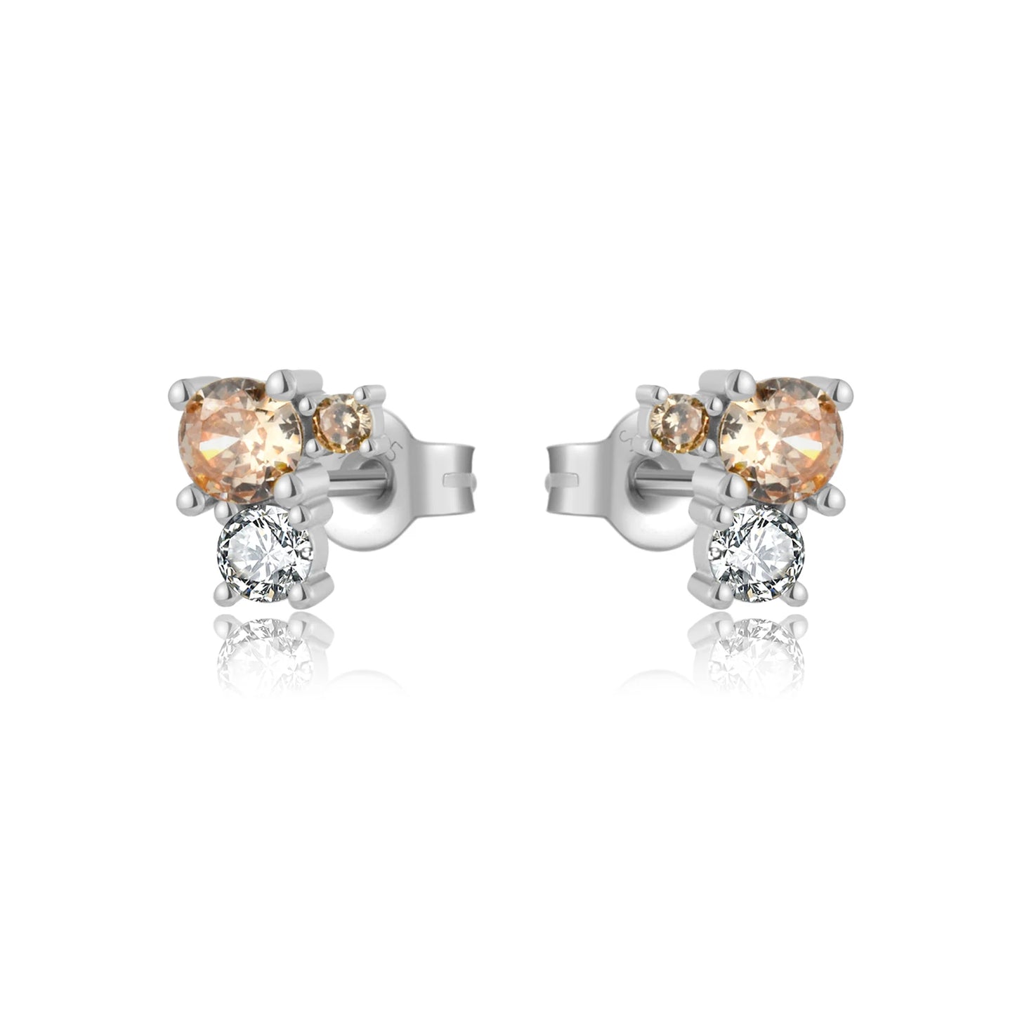 ANDYWEN 925 Sterling Silver Champagne CZ Big Stud Earring Jewelry 2023 Spring Animal Piercing Clips Luxury Women Luxury Jewels