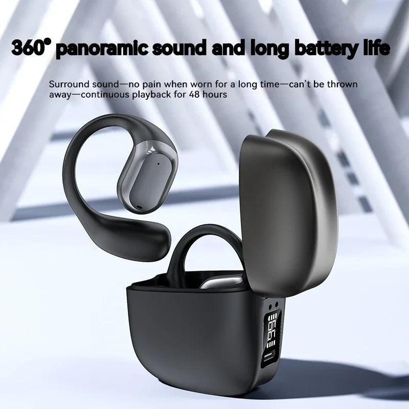 Auriculares Bluetooth Inalámbricos OWS Audífonos Abiertos Conducción de Aire Gancho para Oreja Manos Libres Cancelación de Ruido Deportivos