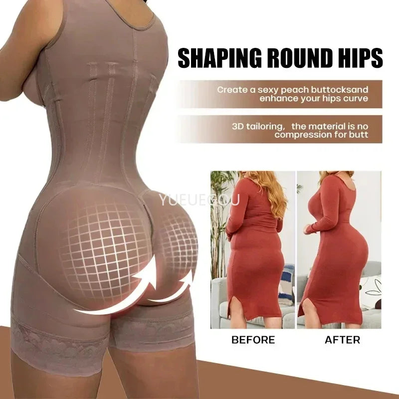 Colombian Fajas Postpartum High Compression Shaper Full Body Tummy Control & Levanta Glúteos Girdle Breathable Slimming Underbust