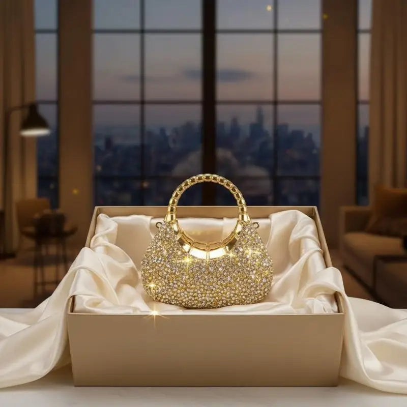Minibolso Brillante de Fiesta con Pedrería, Varios Modelos