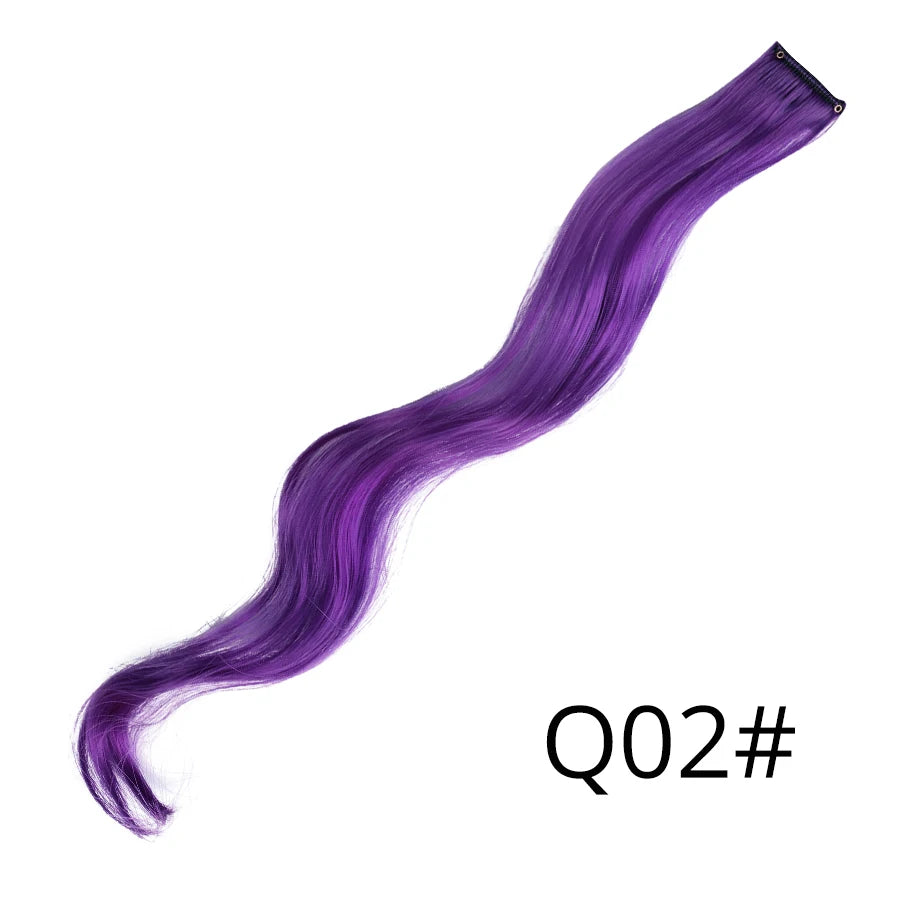 Extensiones de Cabello Sintético con Clip Leeons – Largas Lisas Resistentes al Calor para Mujer