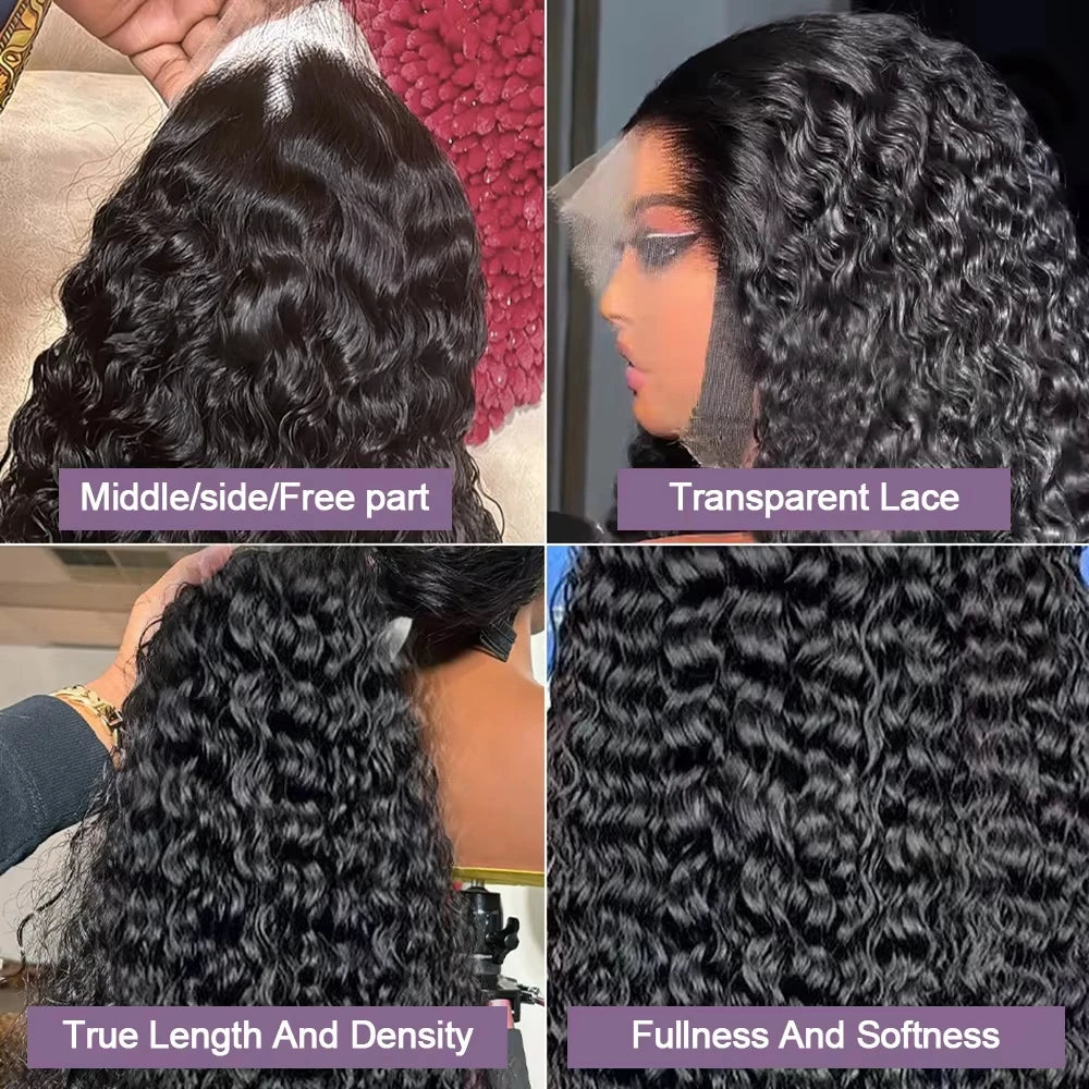Peluca Frontal de Encaje HD 13x6 Rizada – Cabello Humano 250% Densidad 30-42 Pulgadas Sin Pegamento