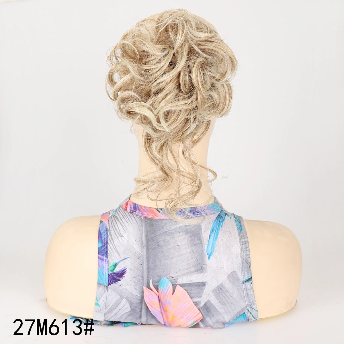 Moño Rizado Despeinado Sintético con Banda Elástica – Chignon Updo Rápido | Accesorio de Cabello para Mujer